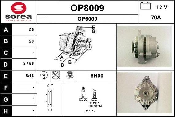 SNRA OP8009 - Alternatore autozon.pro