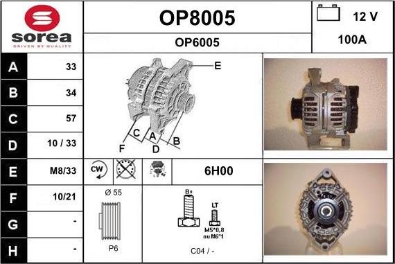 SNRA OP8005 - Alternatore autozon.pro