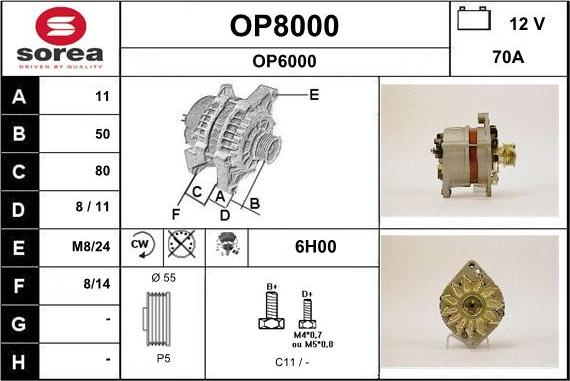 SNRA OP8000 - Alternatore autozon.pro