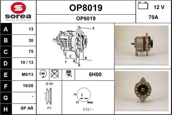 SNRA OP8019 - Alternatore autozon.pro