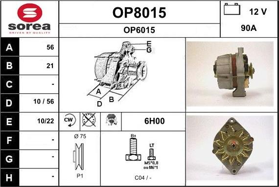 SNRA OP8015 - Alternatore autozon.pro