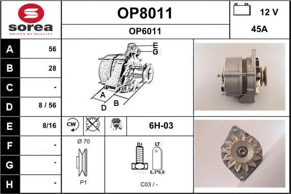 SNRA OP8011 - Alternatore autozon.pro