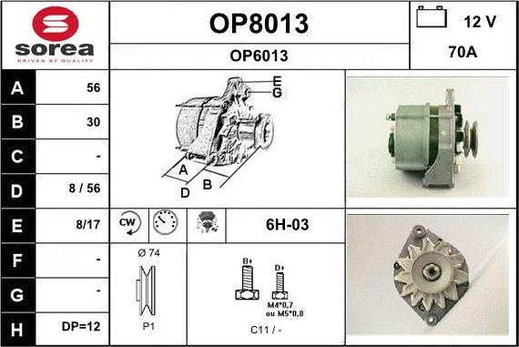 SNRA OP8013 - Alternatore autozon.pro