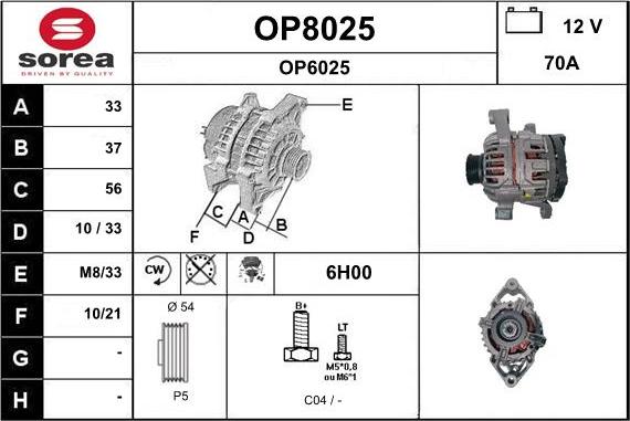 SNRA OP8025 - Alternatore autozon.pro