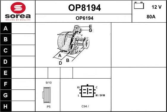 SNRA OP8194 - Alternatore autozon.pro