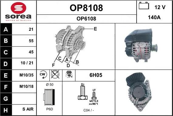 SNRA OP8108 - Alternatore autozon.pro