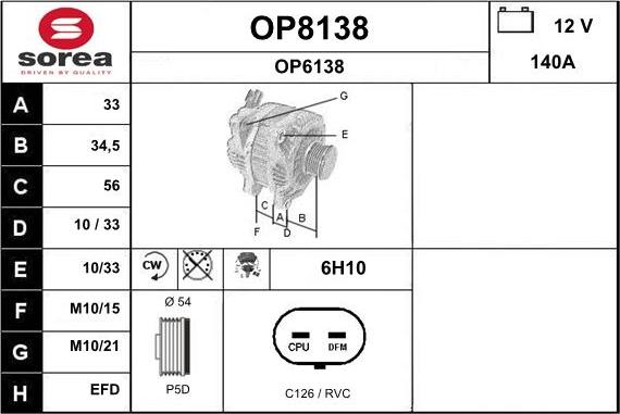 SNRA OP8138 - Alternatore autozon.pro