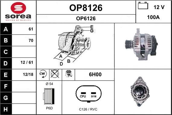 SNRA OP8126 - Alternatore autozon.pro