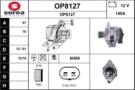 SNRA OP8127 - Alternatore autozon.pro