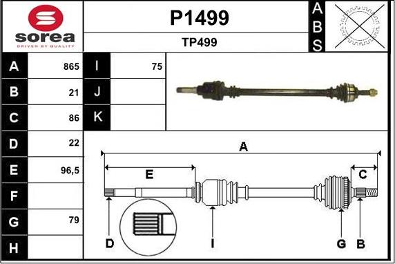 SNRA P1499 - Albero motore / Semiasse autozon.pro