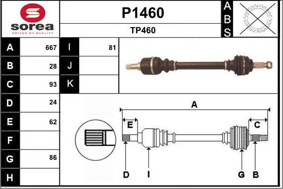 SNRA P1460 - Albero motore / Semiasse autozon.pro