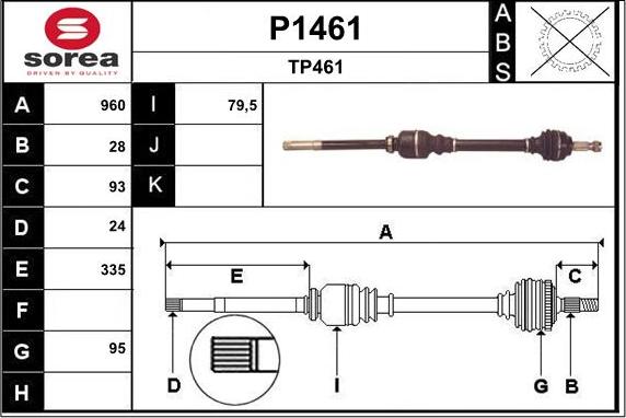 SNRA P1461 - Albero motore / Semiasse autozon.pro