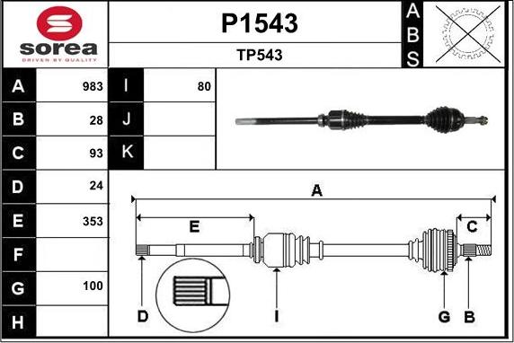 SNRA P1543 - Albero motore / Semiasse autozon.pro