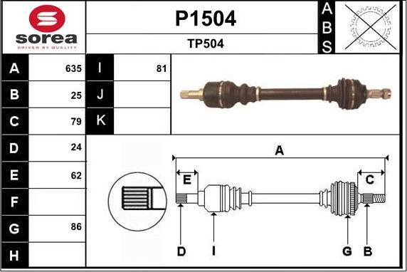 SNRA P1504 - Albero motore / Semiasse autozon.pro