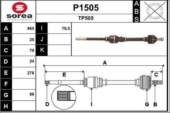 SNRA P1505 - Albero motore / Semiasse autozon.pro