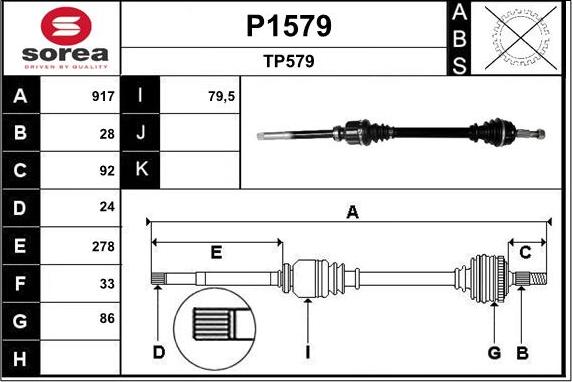 SNRA P1579 - Albero motore / Semiasse autozon.pro