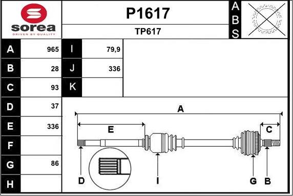 SNRA P1617 - Albero motore / Semiasse autozon.pro