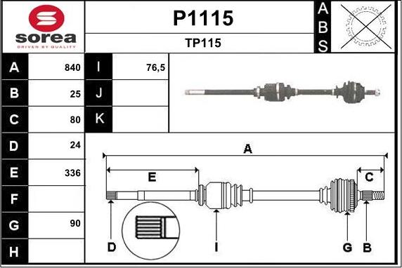 SNRA P1115 - Albero motore / Semiasse autozon.pro