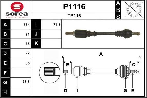 SNRA P1116 - Albero motore / Semiasse autozon.pro