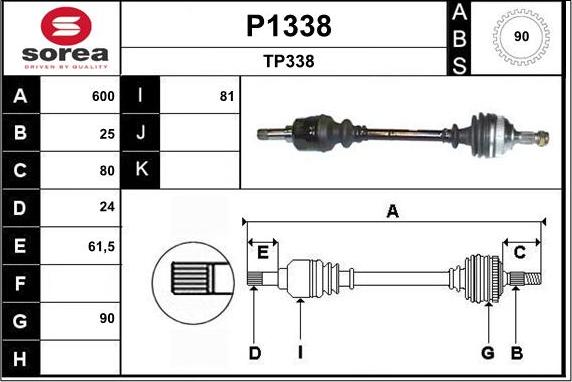 SNRA P1338 - Albero motore / Semiasse autozon.pro