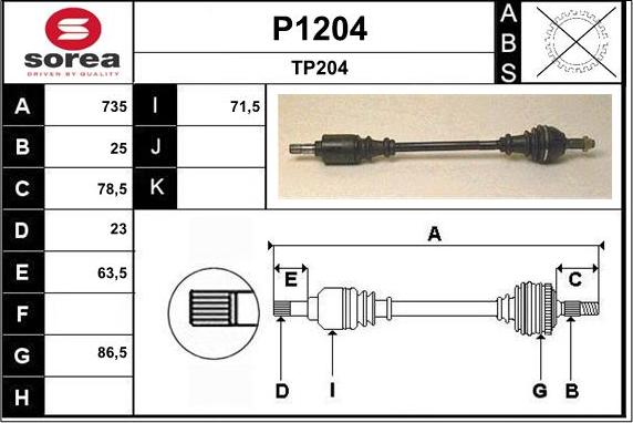 SNRA P1204 - Albero motore / Semiasse autozon.pro