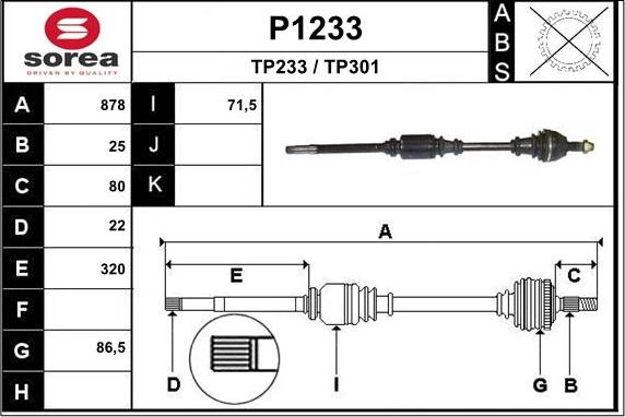 SNRA P1233 - Albero motore / Semiasse autozon.pro