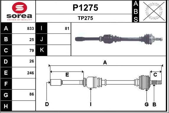 SNRA P1275 - Albero motore / Semiasse autozon.pro