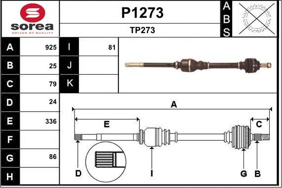 SNRA P1273 - Albero motore / Semiasse autozon.pro