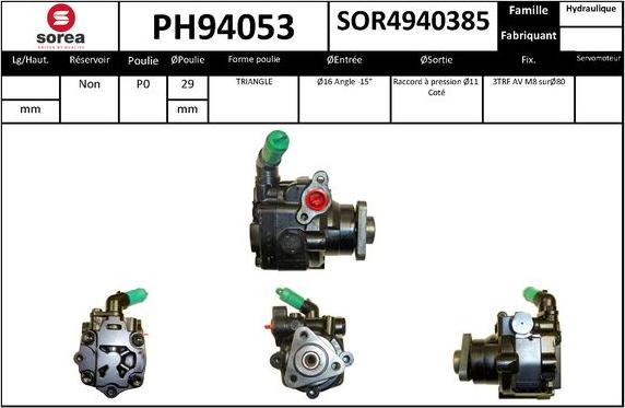 SNRA PH94053 - Pompa idraulica, Sterzo autozon.pro