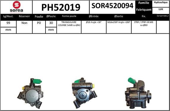 SNRA PH52019 - Pompa idraulica, Sterzo autozon.pro