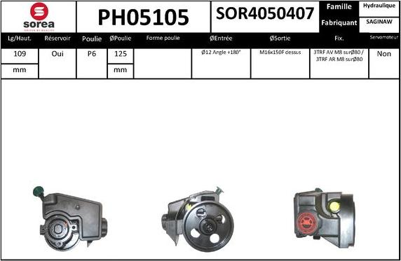 SNRA PH05105 - Pompa idraulica, Sterzo autozon.pro