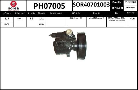 SNRA PH07005 - Pompa idraulica, Sterzo autozon.pro