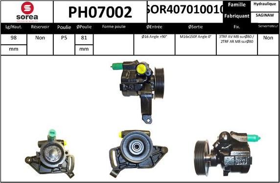 SNRA PH07002 - Pompa idraulica, Sterzo autozon.pro