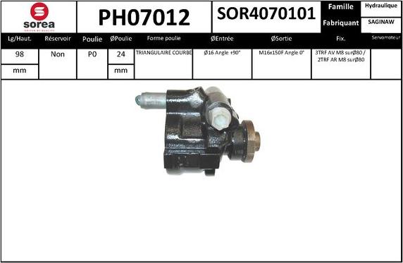 SNRA PH07012 - Pompa idraulica, Sterzo autozon.pro