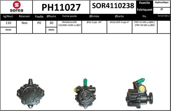 SNRA PH11027 - Pompa idraulica, Sterzo autozon.pro