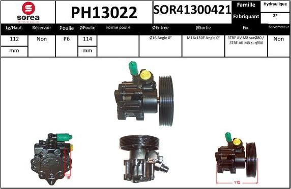 SNRA PH13022 - Pompa idraulica, Sterzo autozon.pro