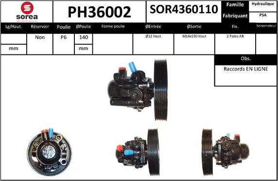 SNRA PH36002 - Pompa idraulica, Sterzo autozon.pro