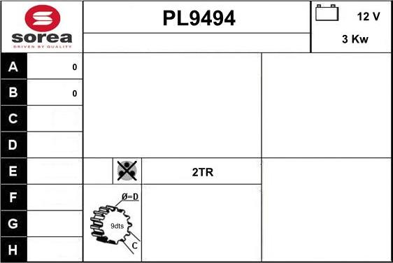 SNRA PL9494 - Motorino d'avviamento autozon.pro