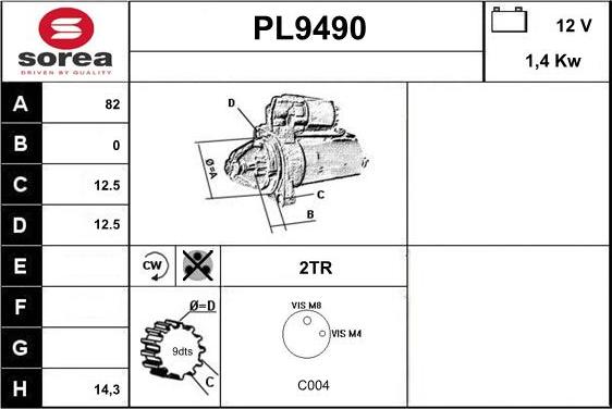 SNRA PL9490 - Motorino d'avviamento autozon.pro