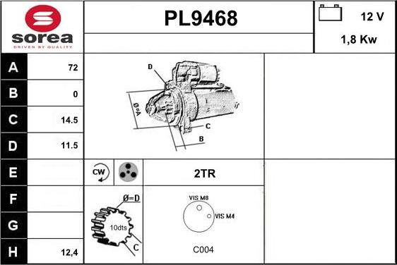 SNRA PL9468 - Motorino d'avviamento autozon.pro