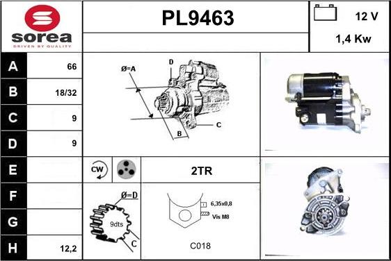 SNRA PL9463 - Motorino d'avviamento autozon.pro