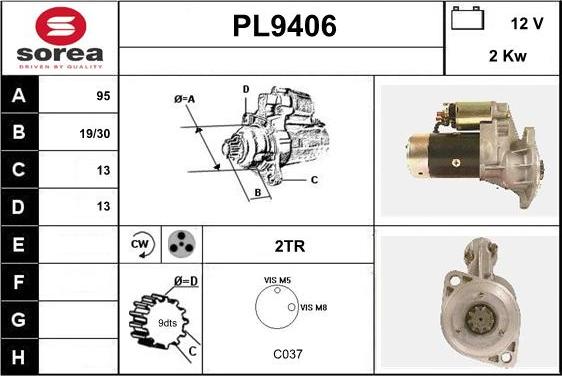 SNRA PL9406 - Motorino d'avviamento autozon.pro