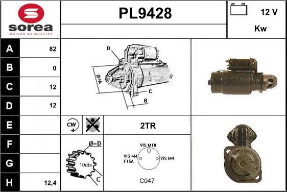 SNRA PL9428 - Motorino d'avviamento autozon.pro