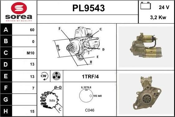 SNRA PL9543 - Motorino d'avviamento autozon.pro