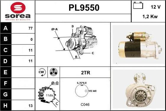 SNRA PL9550 - Motorino d'avviamento autozon.pro