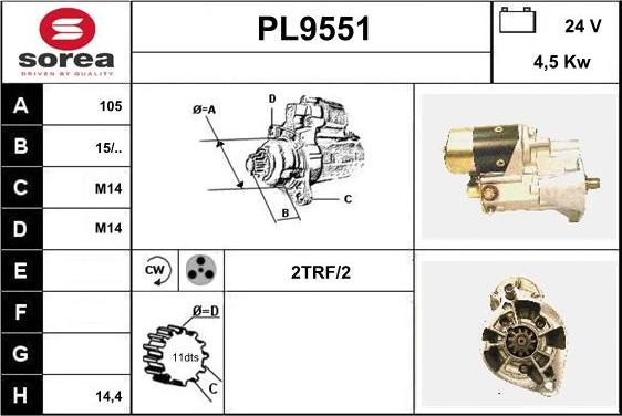 SNRA PL9551 - Motorino d'avviamento autozon.pro