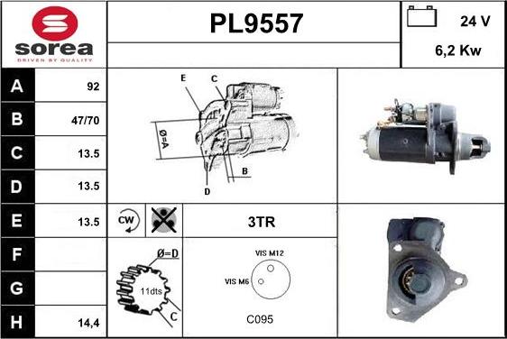 SNRA PL9557 - Motorino d'avviamento autozon.pro