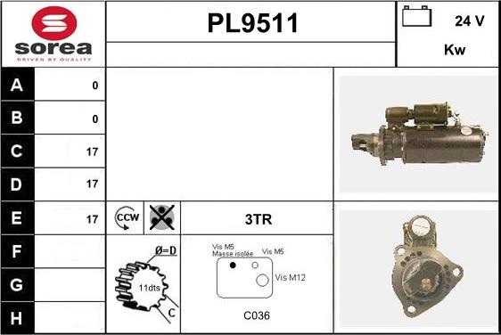 SNRA PL9511 - Motorino d'avviamento autozon.pro