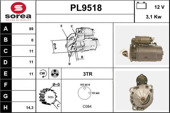 SNRA PL9518 - Motorino d'avviamento autozon.pro