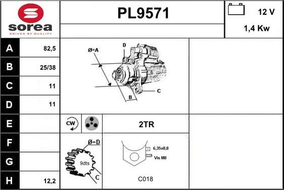 SNRA PL9571 - Motorino d'avviamento autozon.pro